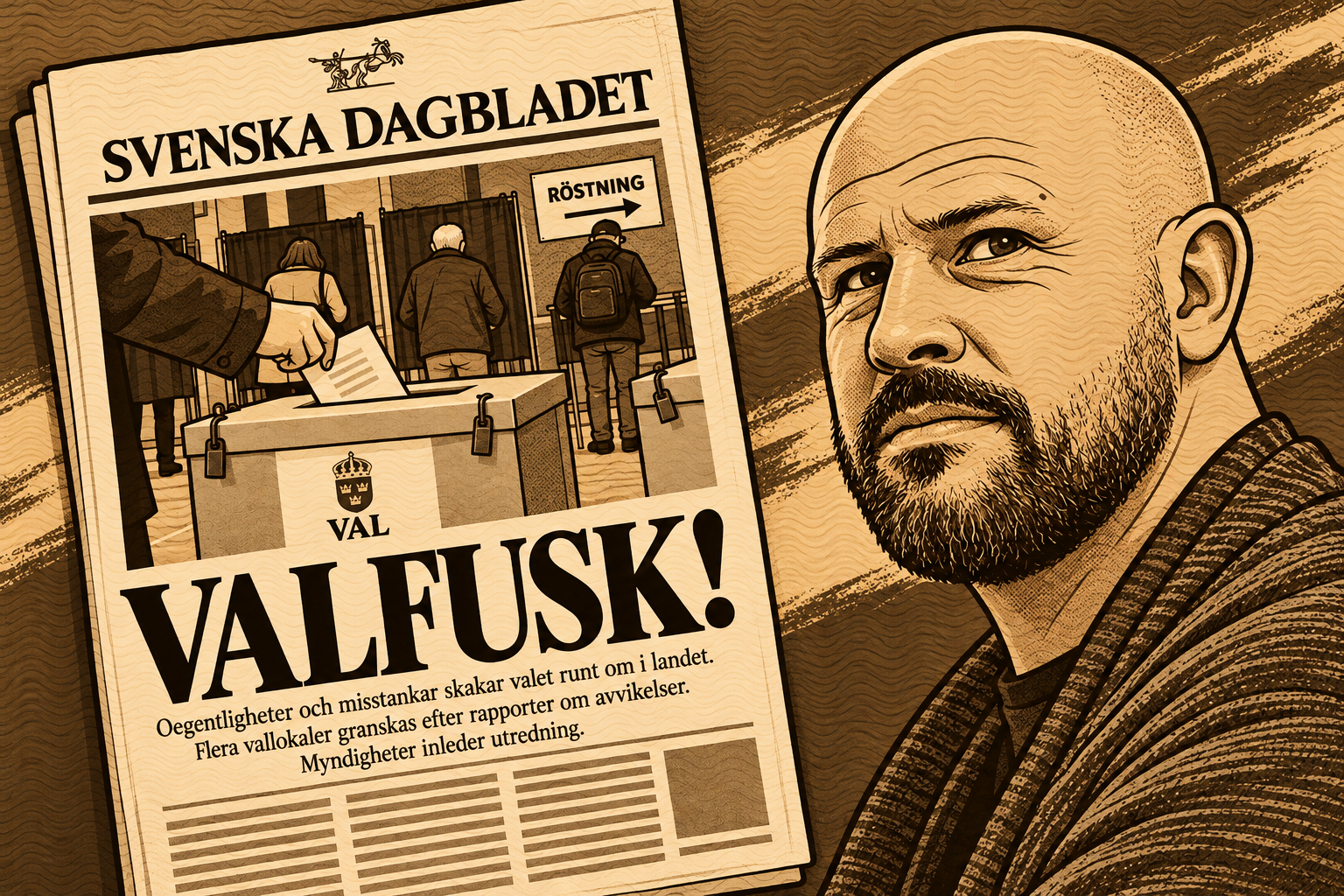 Wennblad. Svenska Dagbladets Peter Wennblad slog larm om klanröstning, valfusk och Vänsterpartiets misstänkta metoder. Men när valhandlingarna granskades framträdde en helt annan bild än den dramatiska skandalberättelsen. Frågan är nu inte bara vad som hände i vallokalerna, utan hur SvD:s ledarsida kunde dra så långtgående slutsatser på så osäkra grunder.